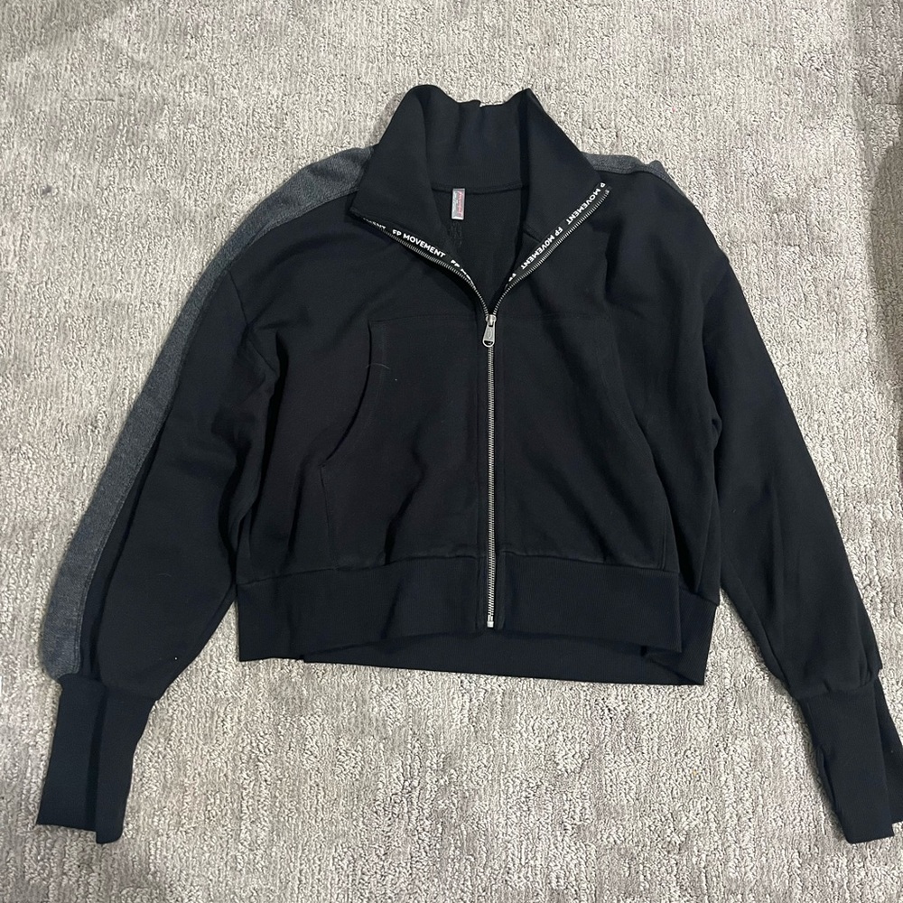 Free People Movement Black zip up